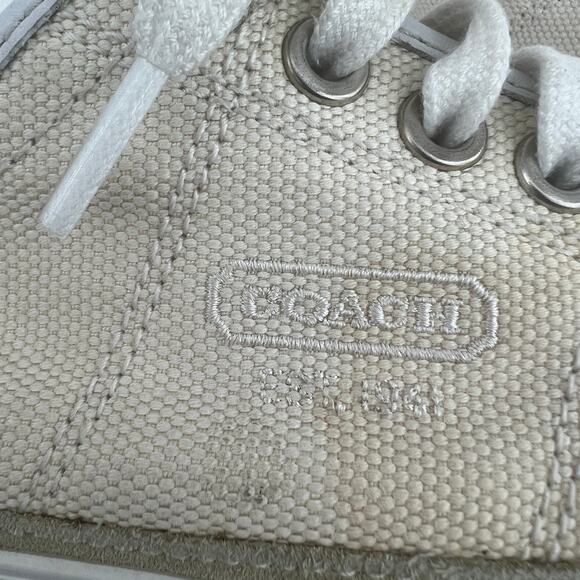 Coach (6.5) Elen Womens Cream Sneakers Shoes Well Worn Y2K - Picture 10 of 13